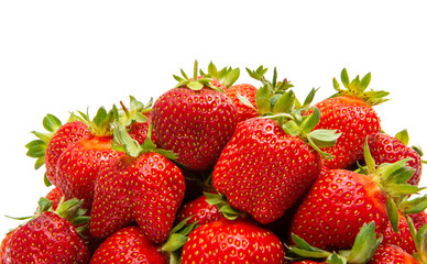 ripe strawberries isolated