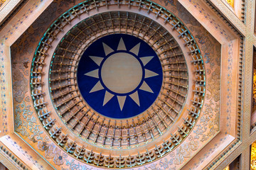 Interior top view of The National Taiwan Democracy Memorial Hall ( National Chiang Kai-shek Memorial Hall ), a famous national monument, landmark and tourist attraction, Taipei, Taiwan.