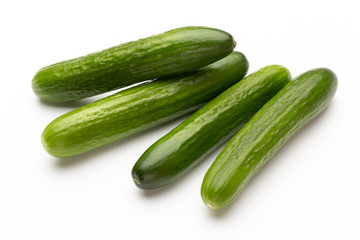 Fresh cucumber on white background.