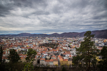 Graz city view from Schlossberg