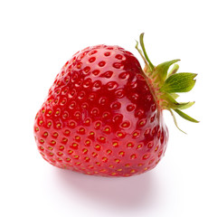 Fresh strawberries closeup on a white background. Isolated - Image