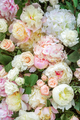 Wedding arch for ceremony outdoor with flower decoration and rustic design