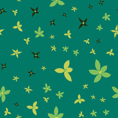 Floral seamless pattern with falling leaves.