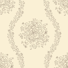 Fototapeta premium seamless wavy floral pattern