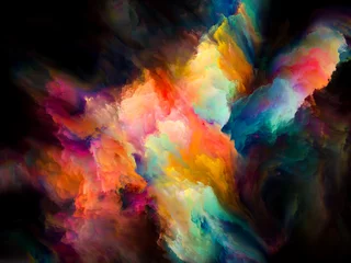 Poster Mélange de couleurs Mouvement coloré
