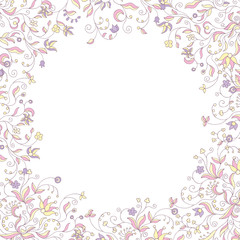 Obraz na płótnie Canvas floral frame soft colors