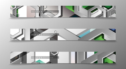 Vector Banner collection for advertisements. abstract background with hexagon shapes