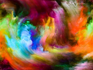Plaid avec motif Mélange de couleurs La vie virtuelle de la peinture