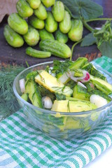 salad with cucumbers, dill and garlic