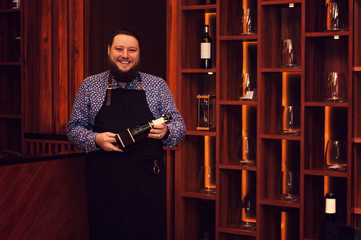Sommelier, cavist. Training in school sommelier. Wine school. Wine tasting. Tinted.