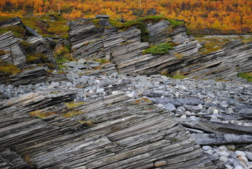 Cliffs with a slate like structure