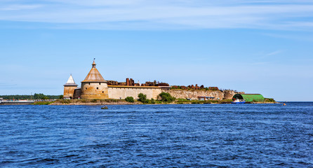Fototapeta na wymiar Fortress Oreshek. View from the water. Shlisselburg. Russia