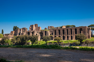 Temple of Apollo Palatinus on Palatine Hill of ancient Rome and Circus Maximus