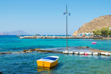 Picturesque colorful Klima fishing village in Milos island in Greece