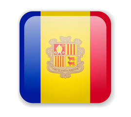 Andorra flag bright square icon. Vector Illustration