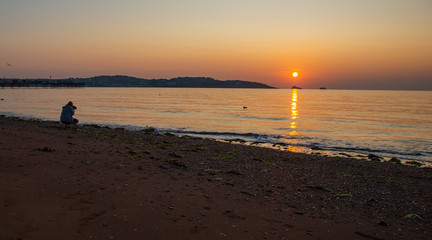 Fototapeta na wymiar sunset at beach