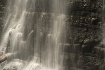 Plakat Waterfall. Waterfall in the Carpathian Mountains, Manyava village Ukraine
