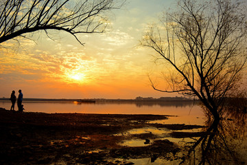 por do sol rio Uruguai Uruguaiana