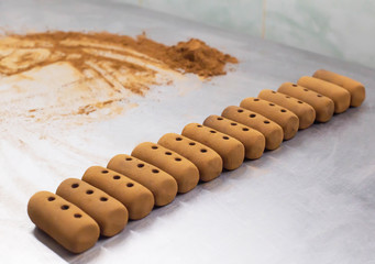 Potato cake with cocoa and chocolate, sweet and traditional dessert