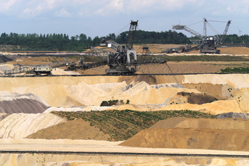 Tagebau Inden im Rheinischen Braunkohlerevier - Stockfoto