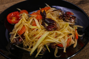 Green mango salad with seafood
