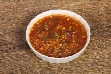 Thai style spicy chilli sauce