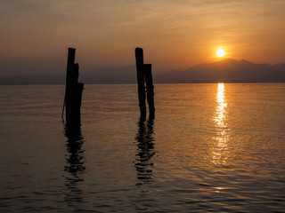 Sonnenuntergang bei San Vigilio (Gardasee)