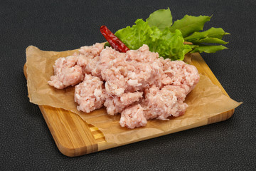 Homemade pork minced meat for cooking