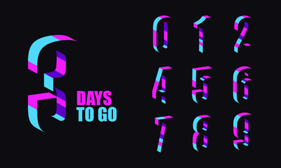 Number 1, 2, 3, 4, 5, 6, 7, 8, 9, 10 of days left to go Collection badges sale landing page banner