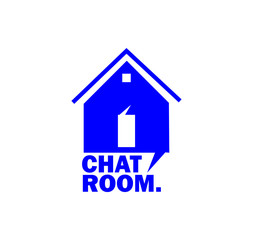 chat room logo, communication house icon
