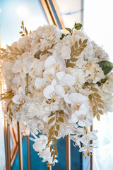 wedding table setting, blue color