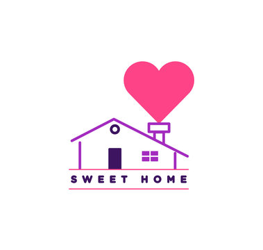 lovely home logo, love, heart,icon
