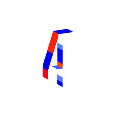 4, 4th logo numbers modern colorful design. Vector