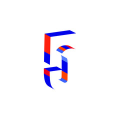 5, 5th logo numbers modern colorful design. Vector