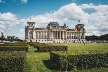 Fototapeta na wymiar The Reichstag building ( German Bundestag ) in Berlin ,Germany
