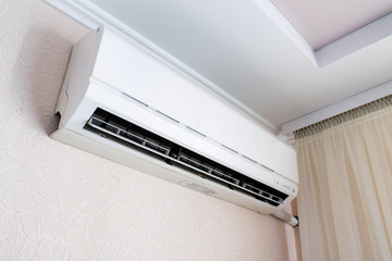 Home air conditioner open for cleaning