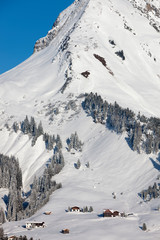Alps in snow, village, Austrian