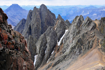 Fototapeta na wymiar Alpine mountain landscape in San Juan Range, where many Colorado 14ers are located