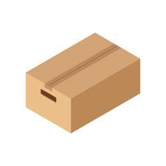 Sealed cardboard box. Vector drawing. Isolated object on a white background. Isolate.