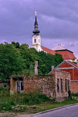 Vukovar, Croatia. 19 August 2005: Battle of Vukovar. Showing the destruction of the city in 1991 by the Yugoslav People’s Army.