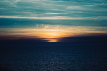 Fototapeta na wymiar Photo of the ocean during the sunset
