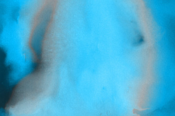 Hand painted blue alcohol ink background. Abstract delicate winter season texture. Contemporary wallpaper. 