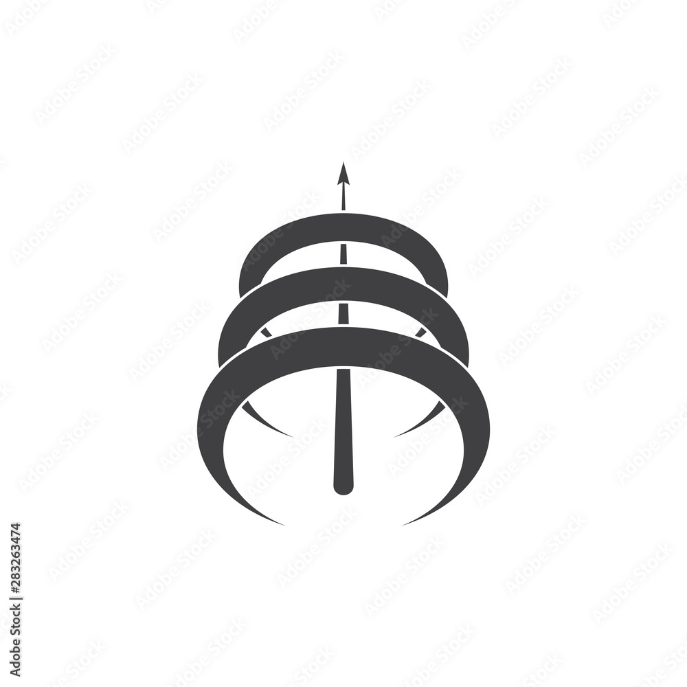 Poster basic cmyk3d arrow up curves motion logo vector