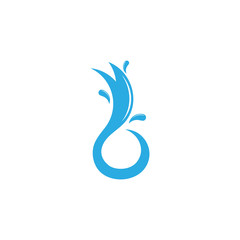 letter b blue water splash symbol logo vector