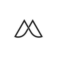 letter m simple infinity line geometric design vector