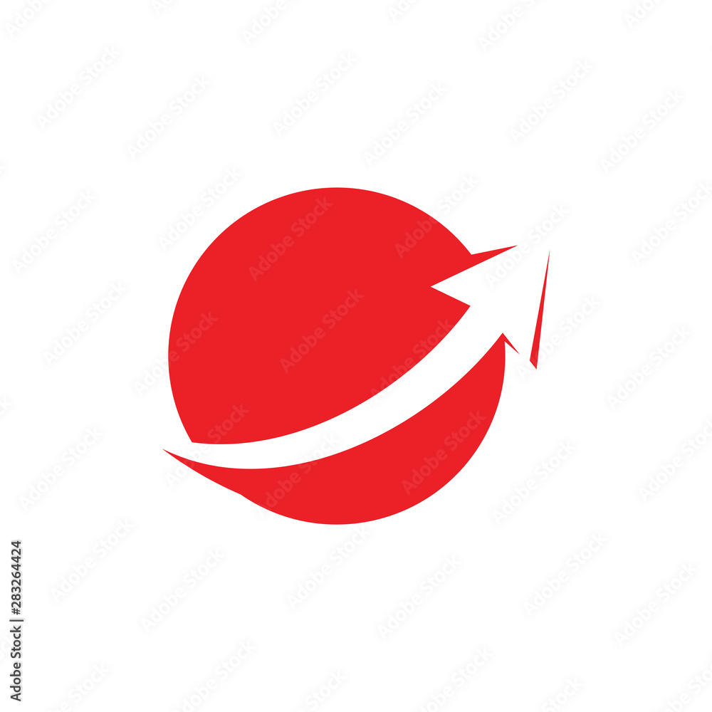 Poster geometric round planet global negative space logo vector geometric round planet global negative spac