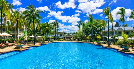 Photo sur Plexiglas Le Morne, Maurice Luxury tropical vacation. Mauritius island