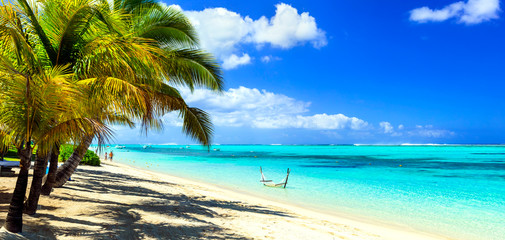 perfect tropical beach scenery. Mauritius island holidays