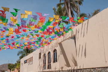 Walking on the streets of Todos Santos, Pueblo Magico or Magic Town in Baja California Sur State,...