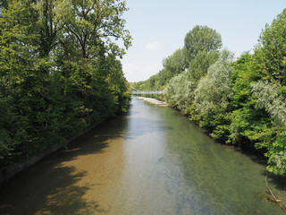 Fototapeta premium River Dora in Parco Dora park in Turin